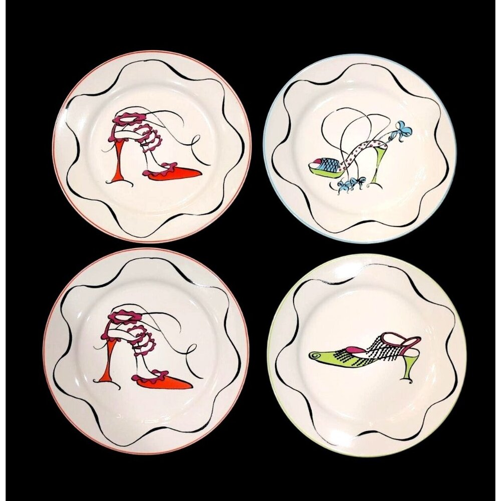 Vintage Rosanna Designer plates.  Pattern is New Shoes.  Set of 4 Plates.